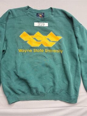Wayne State University Green Crewneck Sweatshirt by